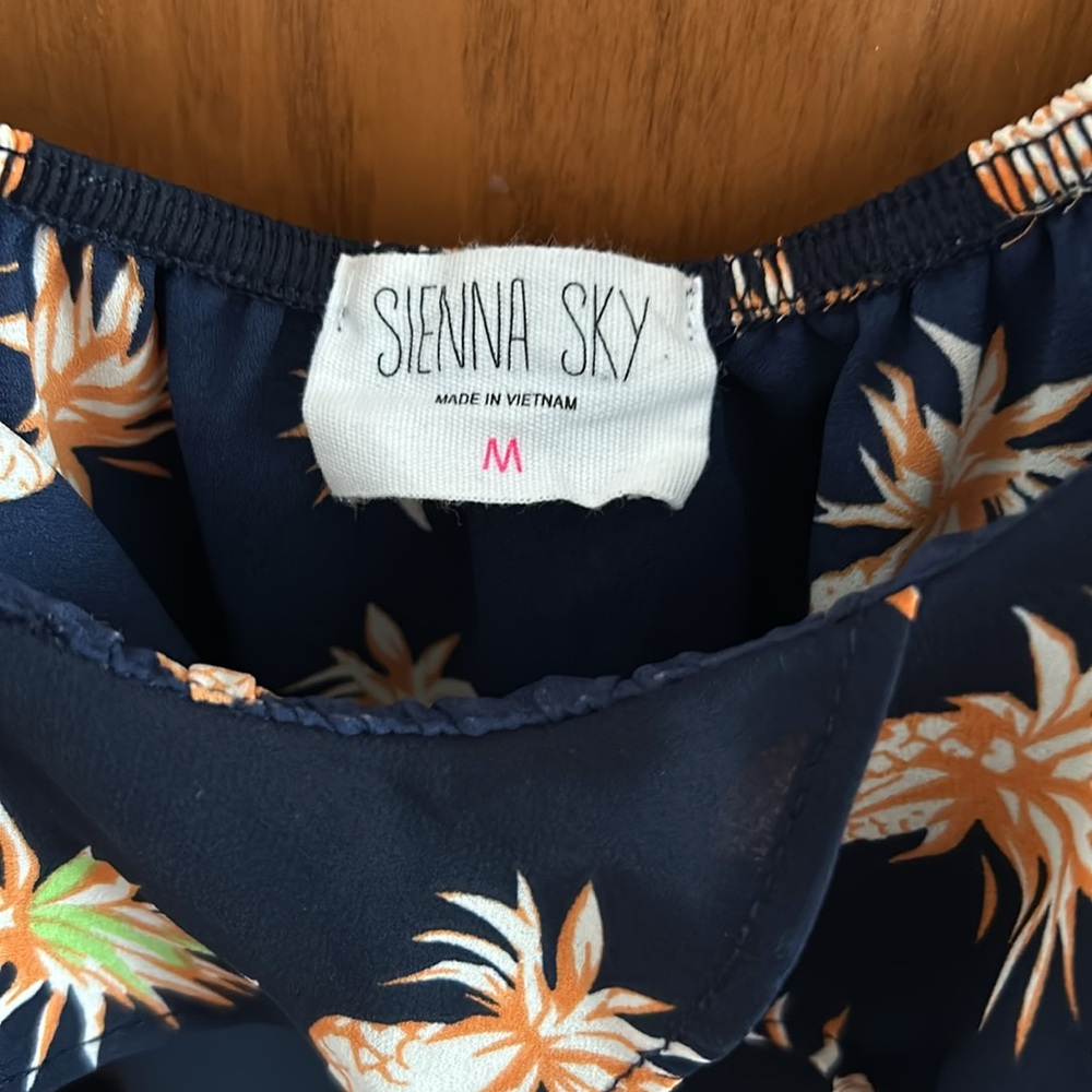 Pineapple Print Black Women's Top - Picture 2 of 4